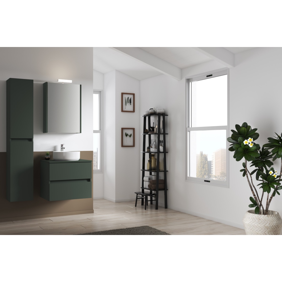 ΒΑΣΗ ΜΠΑΝΙΟΥ COSMOS 60cm ΚΡΕΜΑΣΤΗ FOREST GREEN PICCADILLY - Image 3