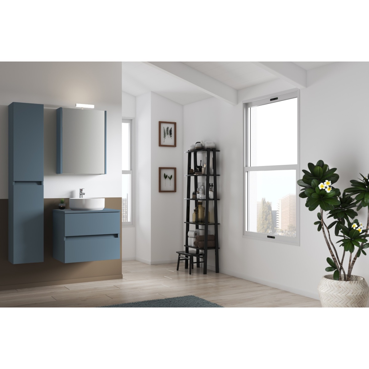 ΒΑΣΗ ΜΠΑΝΙΟΥ COSMOS 60cm ΚΡΕΜΑΣΤΗ PACIFIC BLUE PICCADILLY - Image 3