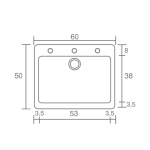ΝΕΡΟΧΥΤΗΣ ΣΥΝΘΕΤΙΚΟΣ 60x50cm 331 CLASSIC METALLIC COFFEE SANITEC - Image 2