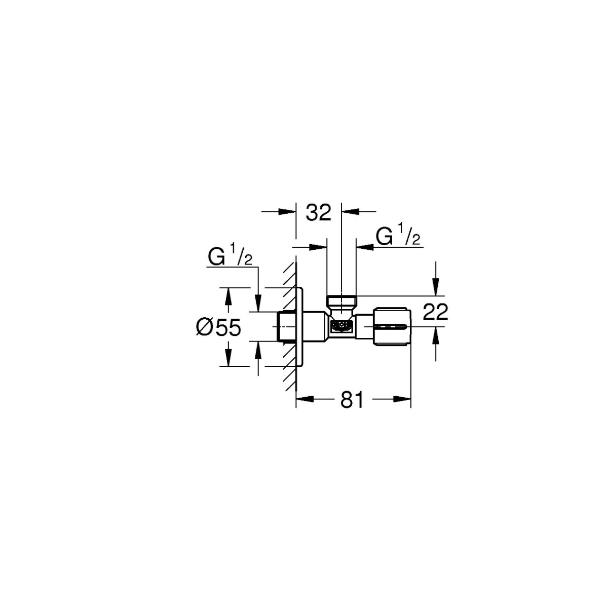 ΔΙΑΚΟΠΤΗΣ ΓΩΝΙΑΚΟΣ 1/2''-1/2'' 22041DL1 BRUSHED WARM SUNSET GROHE - Image 2
