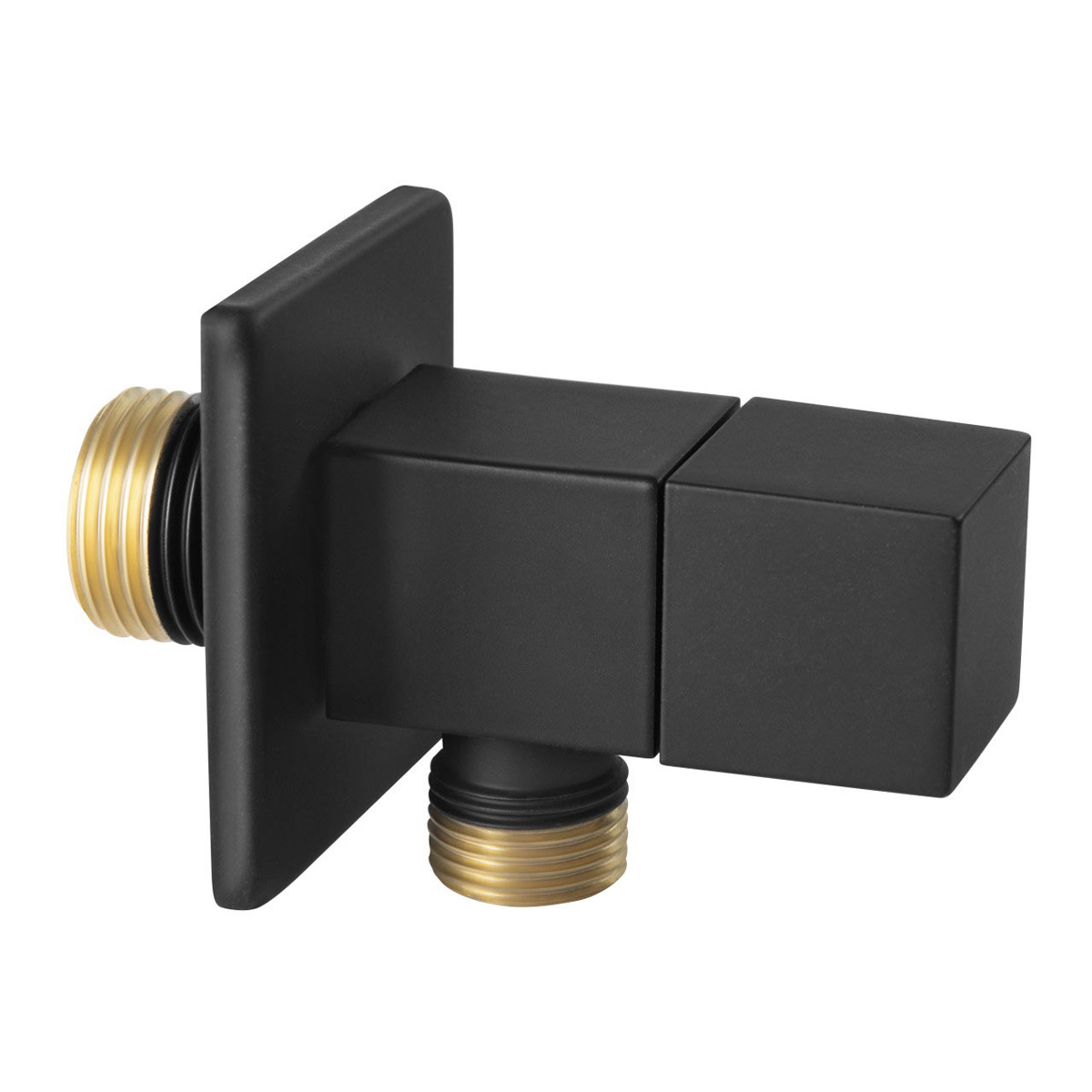 Z294-BL_1 Γωνιακός διακόπτης ροής Μαύρος Z294-BL FERRO 1/2x1/2" - Image 1