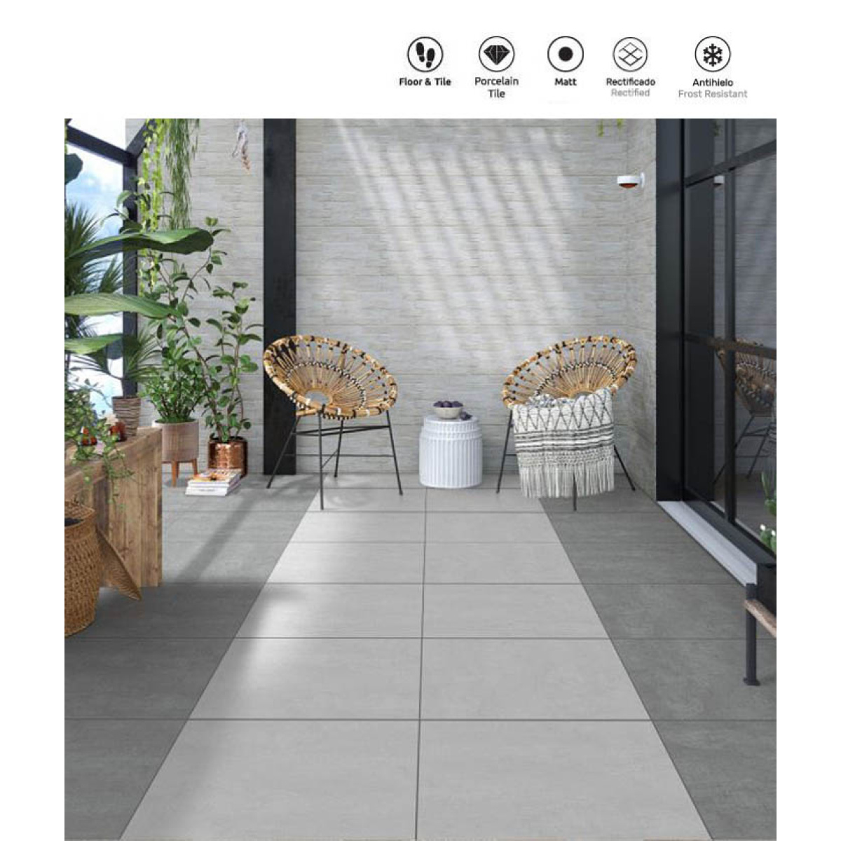 Πλακάκι γρανίτη CRYPTO GREY 60x60cm MATT - Image 2