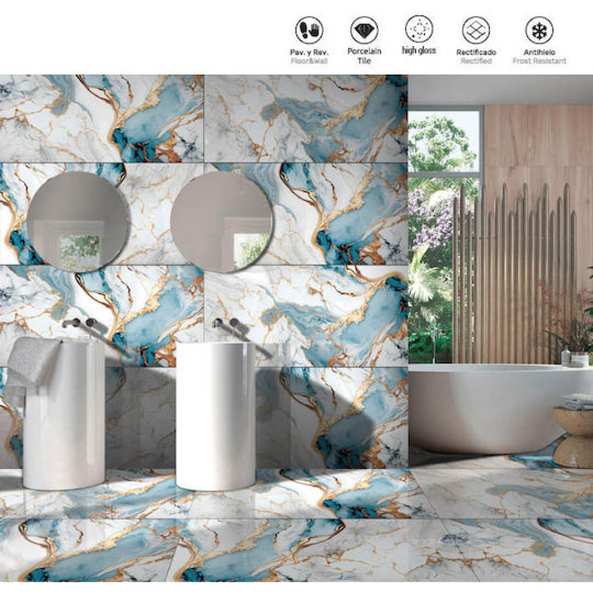 SWIFT AQUA GOLDEN 120x60 Πορσελανάτο Γυαλιστερό - Image 2