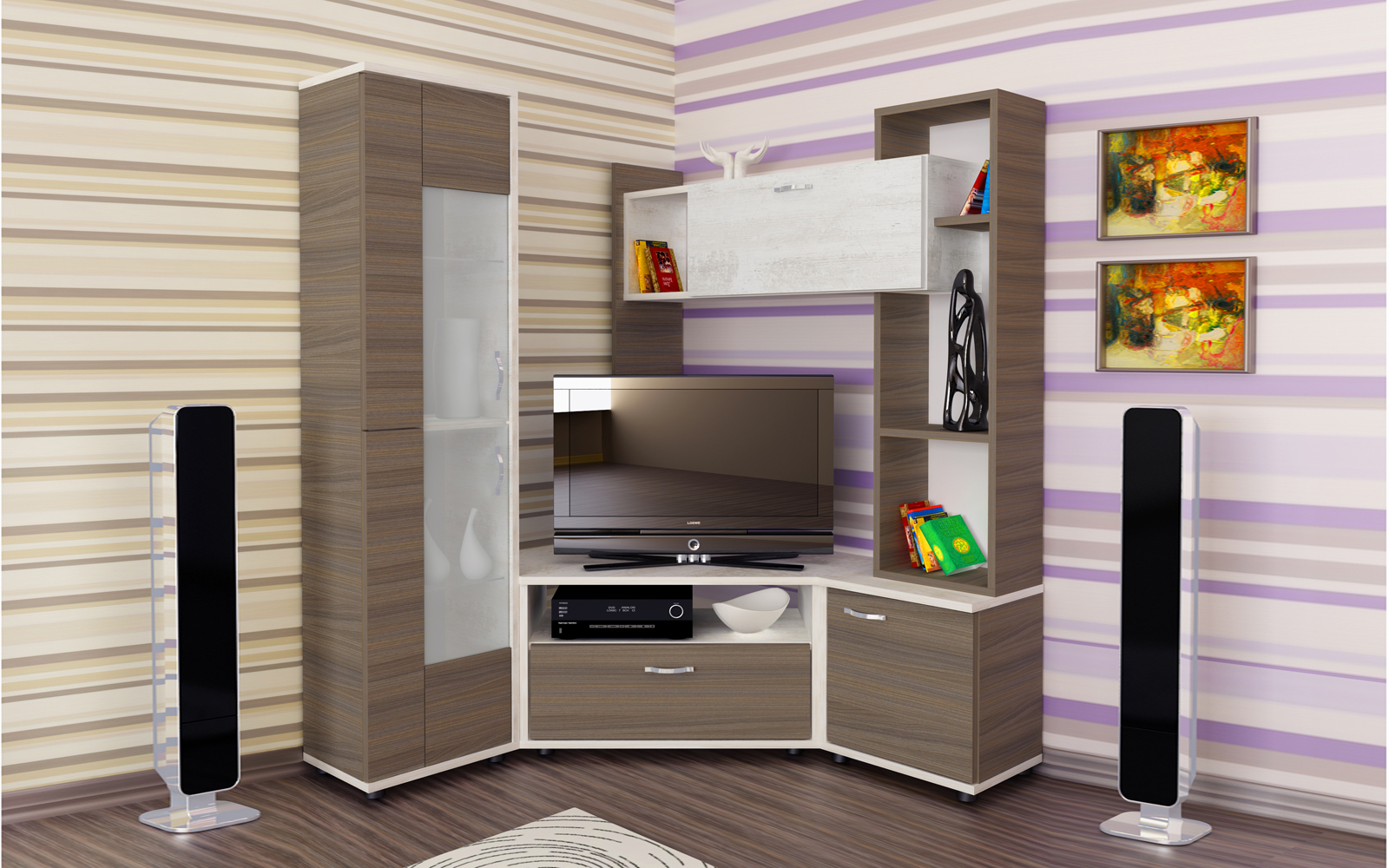 TIARA Σύνθετο Σαλονιού Tiara 128*130x32x169 Genomax - Image 1