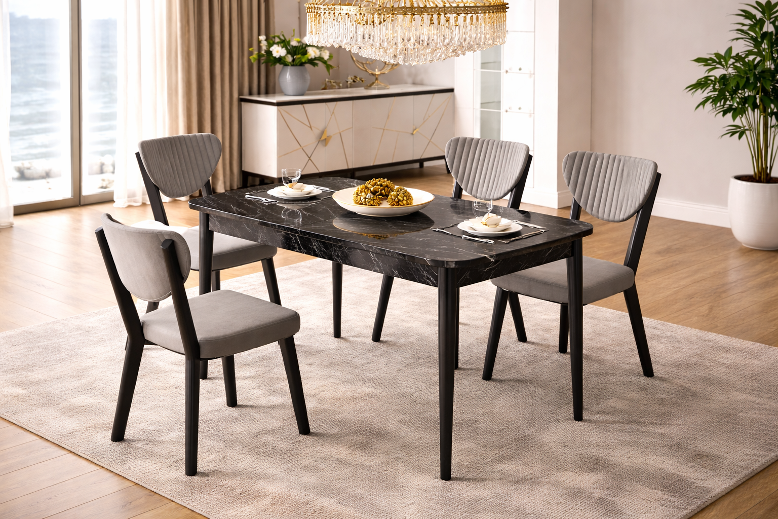 set-trapezarias-5-temachion-me-michanismo-epimikynsis-brigida-all4home Σετ τραπεζαρίας 5 Τεμαχίων Με Μηχανισμό Επιμήκυνσης Brigida All4home - Image 1