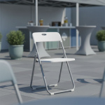 Καρέκλα πτυσσόμενη Daxton PP λευκό-ασημί 49x46.5x73.5εκ