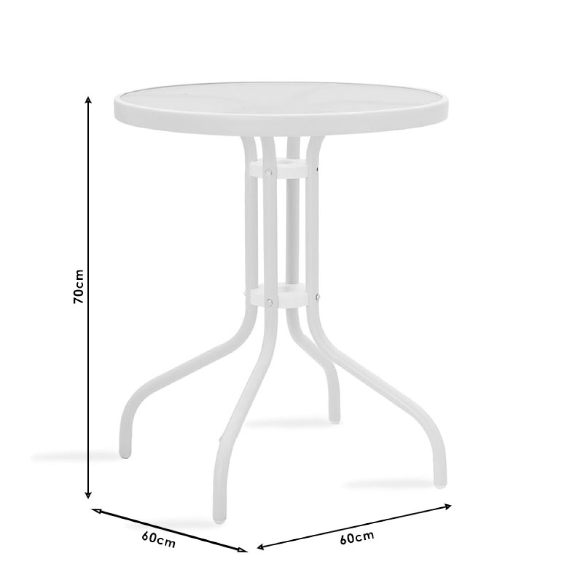 Τραπέζι Watson μέταλλο λευκό-γυαλί Φ60x70εκ - Image 3