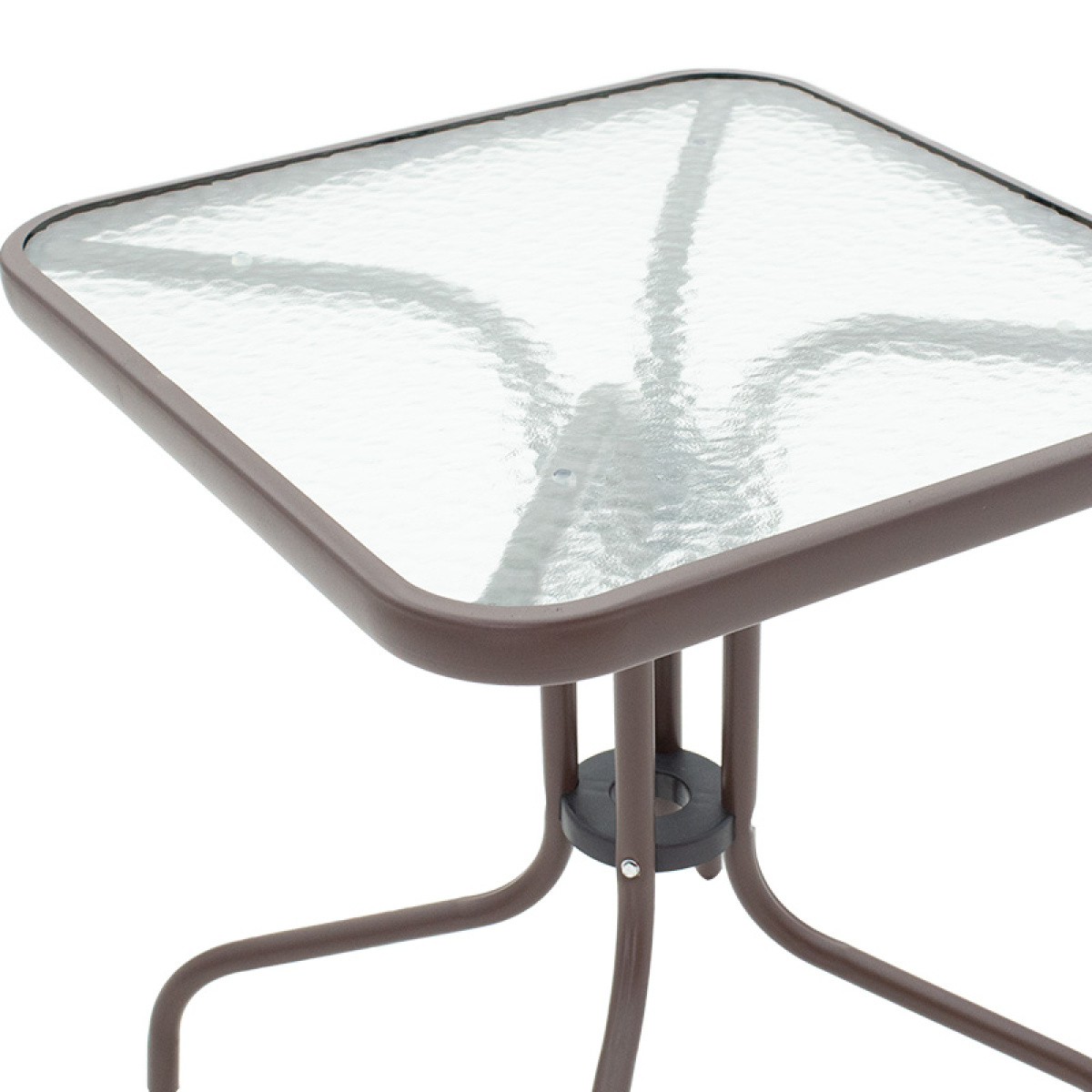 Τραπέζι Watson μέταλλο καφέ-γυαλί 60x60x70εκ - Image 2