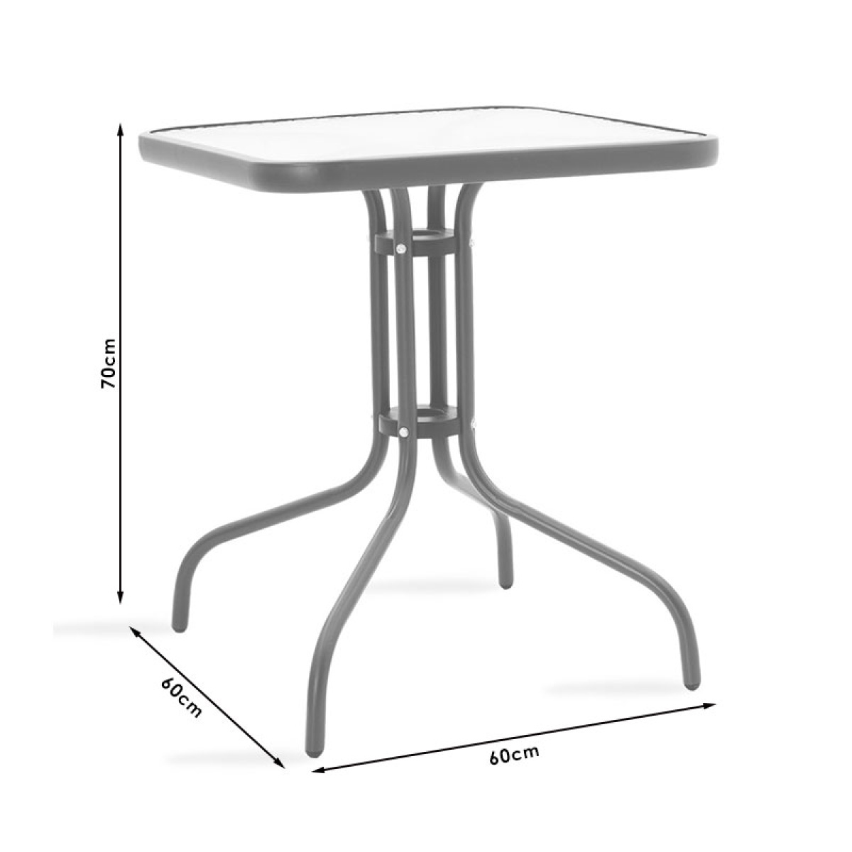 Τραπέζι Watson μέταλλο καφέ-γυαλί 60x60x70εκ - Image 3
