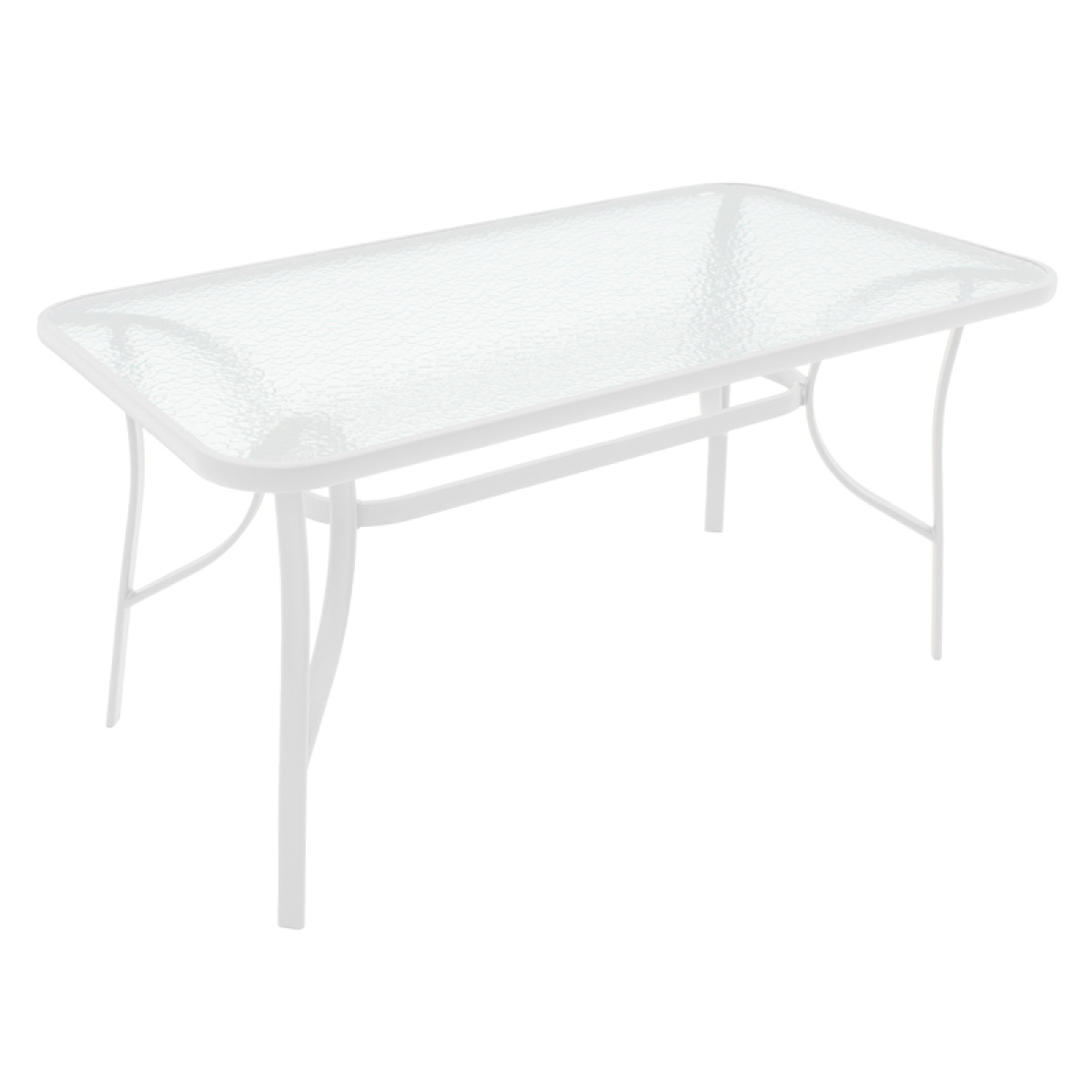 Τραπέζι Ensure μέταλλο λευκό-γυαλί 120x70x70εκ - Image 2