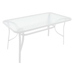 Τραπέζι Ensure μέταλλο λευκό-γυαλί 120x70x70εκ - Image 2