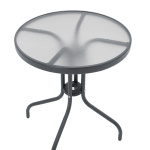 Τραπέζι Watson μέταλλο ανθρακί-γυαλί Φ60x70εκ - Image 2