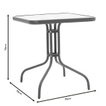Τραπέζι Watson μέταλλο καφέ-γυαλί 70x70x70εκ - Image 3