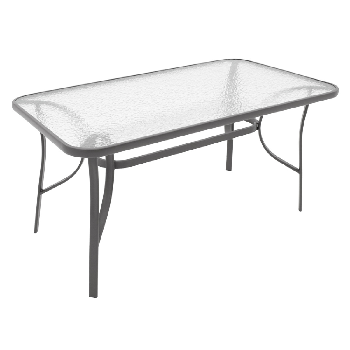 Τραπέζι Ensure ανθρακί μέταλλο-tempered γυαλί 120x70x70εκ - Image 2