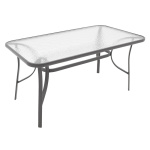 Τραπέζι Ensure ανθρακί μέταλλο-tempered γυαλί 120x70x70εκ - Image 2