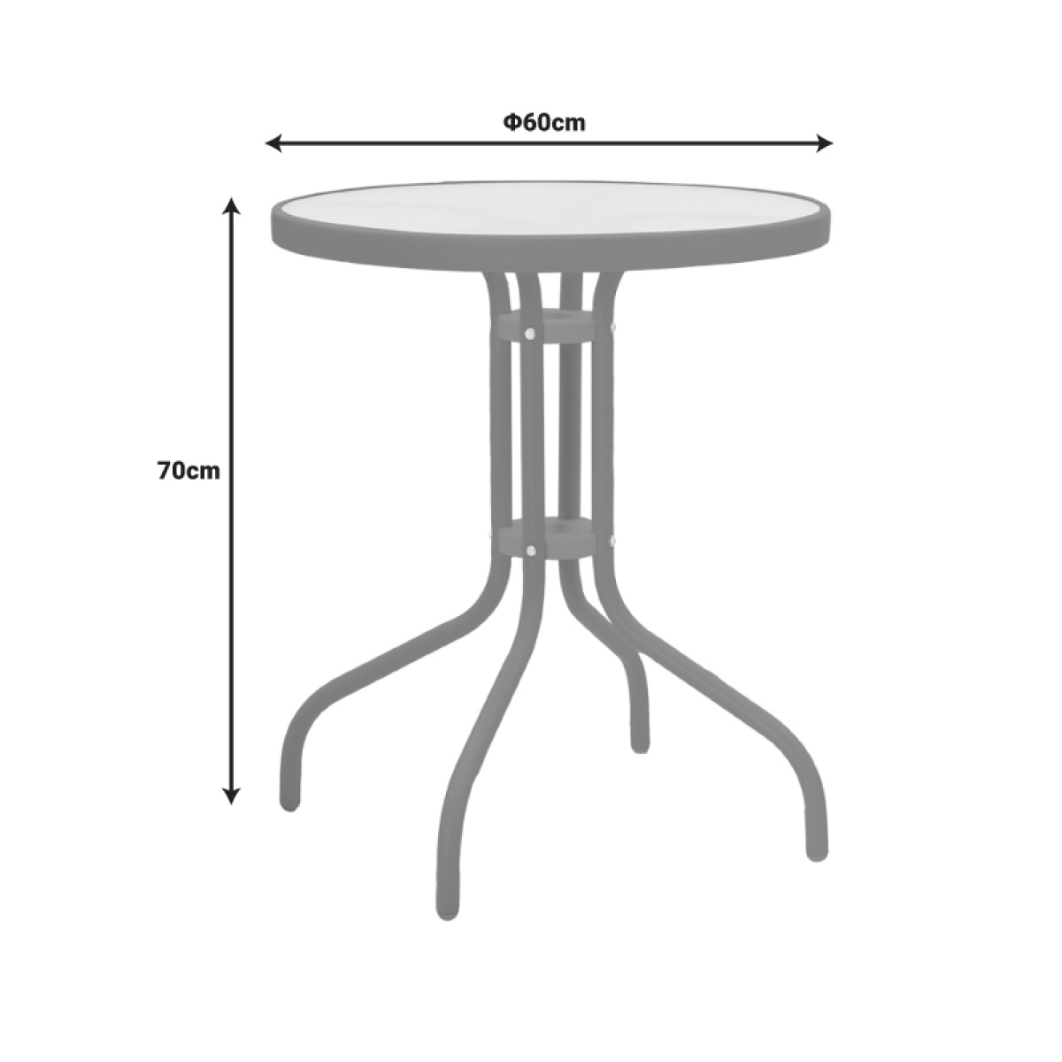 Τραπέζι Watson μέταλλο σαμπανιζέ-γυαλί Φ60x70εκ - Image 3