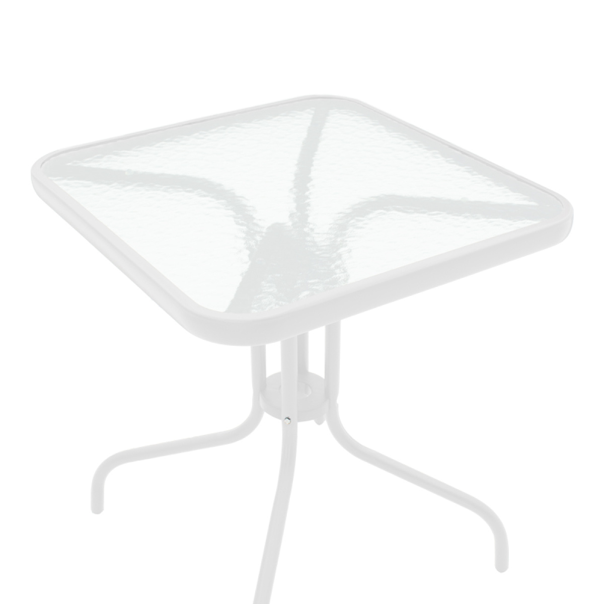 Τραπέζι Watson μέταλλο λευκό- γυαλί 70x70x70εκ - Image 2