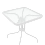 Τραπέζι Watson μέταλλο λευκό- γυαλί 70x70x70εκ - Image 2