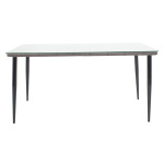 Τραπέζι Naoki μέταλλο μαύρο-pe γκρι-γυαλί 160x90x78εκ