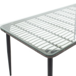 Τραπέζι Naoki μέταλλο μαύρο-pe γκρι-γυαλί 160x90x78εκ - Image 2