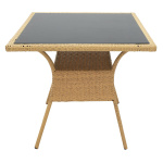 Τραπέζι Laura μέταλλο-pe rattan φυσικό 80x80x75εκ