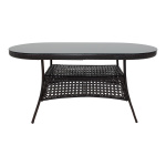 Τραπέζι Cellin μέταλλο-pe rattan καφέ 160x80x77εκ