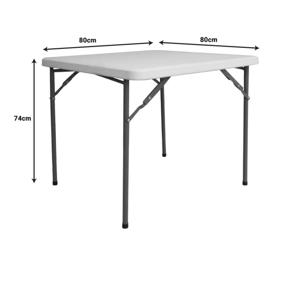 Τραπέζι catering Comfort πτυσσόμενο σε λευκή απόχρωση 80x80x74εκ - Image 2