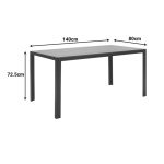 Τραπέζι Nares αλουμίνιο ανθρακί-plywood γκρι 140x80x72.5εκ - Image 3