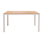Τραπέζι Nares αλουμίνιο λευκό-plywood φυσικό 140x80x72.5εκ