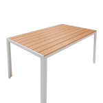 Τραπέζι Nares αλουμίνιο λευκό-plywood φυσικό 140x80x72.5εκ - Image 2