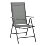 Πολυθρόνα Candor ανθρακί μέταλλο και γκρι textilene 51.5x63.5x107εκ