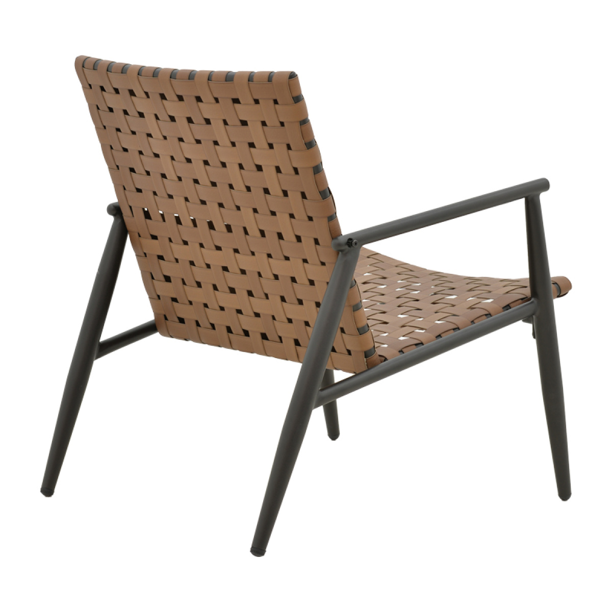 Πολυθρόνα Eamon μαύρο αλουμίνιο και pe rattan σε καφέ απόχρωση 72.5x73.5x77εκ - Image 2