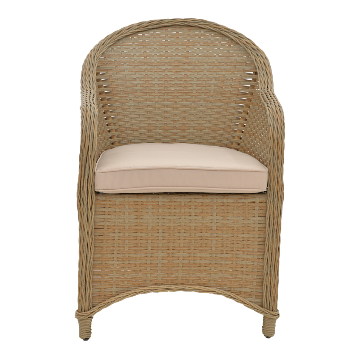 Tραπεζαρία Hadrian-Keir σετ 7τεμ καφέ rattan-μπεζ textilene-καφέ αλουμίνιο 180x90x72εκ - Image 3