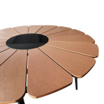 Τραπέζι Pinap μαύρο αλουμίνιο και plywood σε φυσική απόχρωση Φ110x74εκ - Image 2