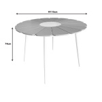 Τραπέζι Pinap λευκό αλουμίνιο και plywood σε φυσική απόχρωση Φ110x74εκ - Image 3