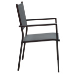 Τραπεζαρία Moly - Kliton σετ 3τεμ ανθρακί και μαύρο αλουμίνιο-textilene σε ανθρακί απόχρωση 80x80x74εκ - Image 3