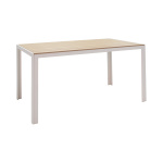 Τραπεζαρία Nares-Norture A σετ 5τεμ λευκό αλουμίνιο και plywood σε φυσική απόχρωση 140x80x72.5εκ