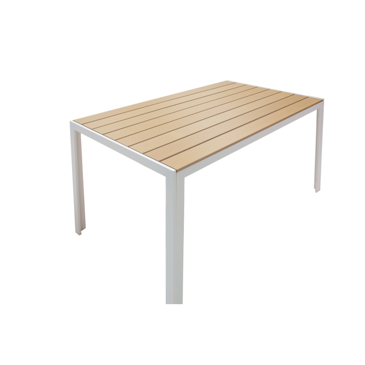 Τραπεζαρία Nares-Clutch A σετ 5τεμ λευκό αλουμίνιο και plywood σε φυσική απόχρωση 140x80x72.5εκ - Image 3