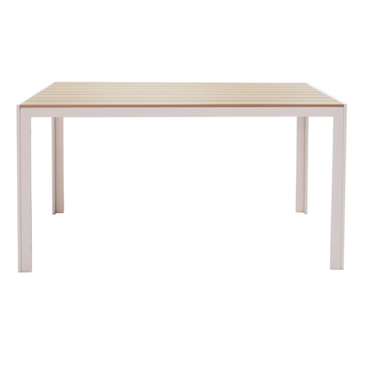 Τραπεζαρία Nares-Azelie A σετ 5τεμ λευκό αλουμίνιο και plywood σε φυσική απόχρωση 140x80x72.5εκ - Image 2