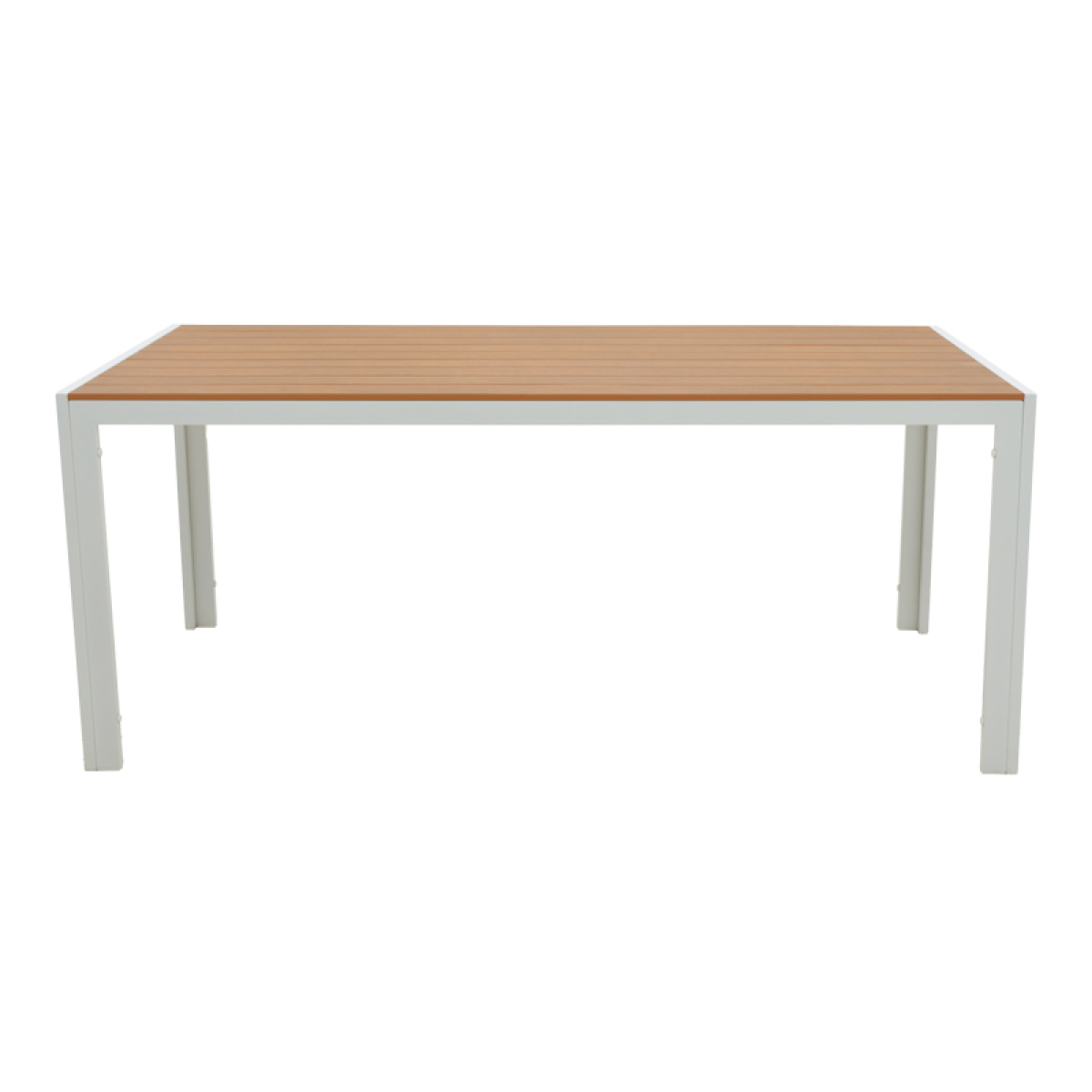 Τραπεζαρία Nares-Azelie B σετ 7τεμ λευκό αλουμίνιο και plywood σε φυσική απόχρωση 180x90x72.5εκ - Image 2