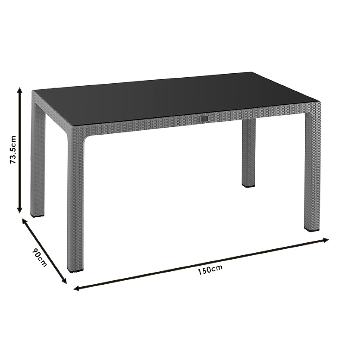 Τραπέζι Explore με UV protection PP καφέ 150x90x73.5εκ - Image 2