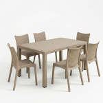 Τραπεζαρία Explore-Confident σετ 7τεμ PP cappuccino 150x90x73,5εκ