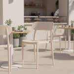 Καρέκλα Amvroan στοιβαζόμενη με UV protection cappuccino pp 51x49x79.5εκ