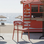 Πολυθρόνα Ankara στοιβαζόμενη pp-pe rattan σε terracotta απόχρωση 54x55.5x77εκ