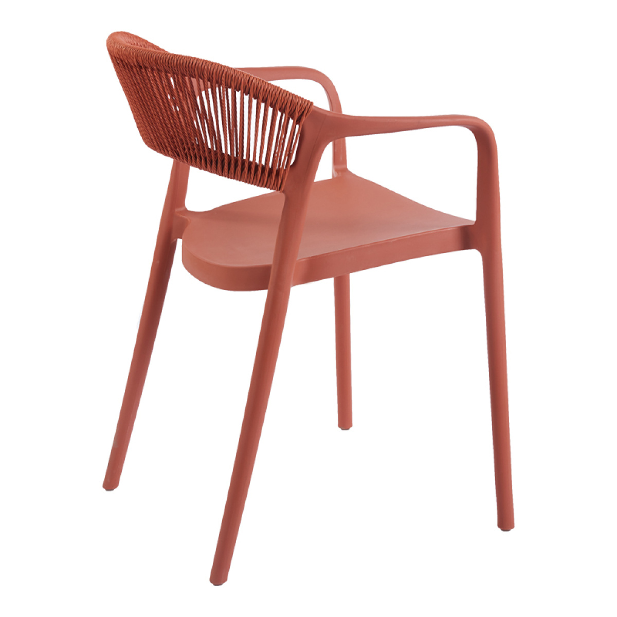 Πολυθρόνα Ankara στοιβαζόμενη pp-pe rattan σε terracotta απόχρωση 54x55.5x77εκ - Image 2