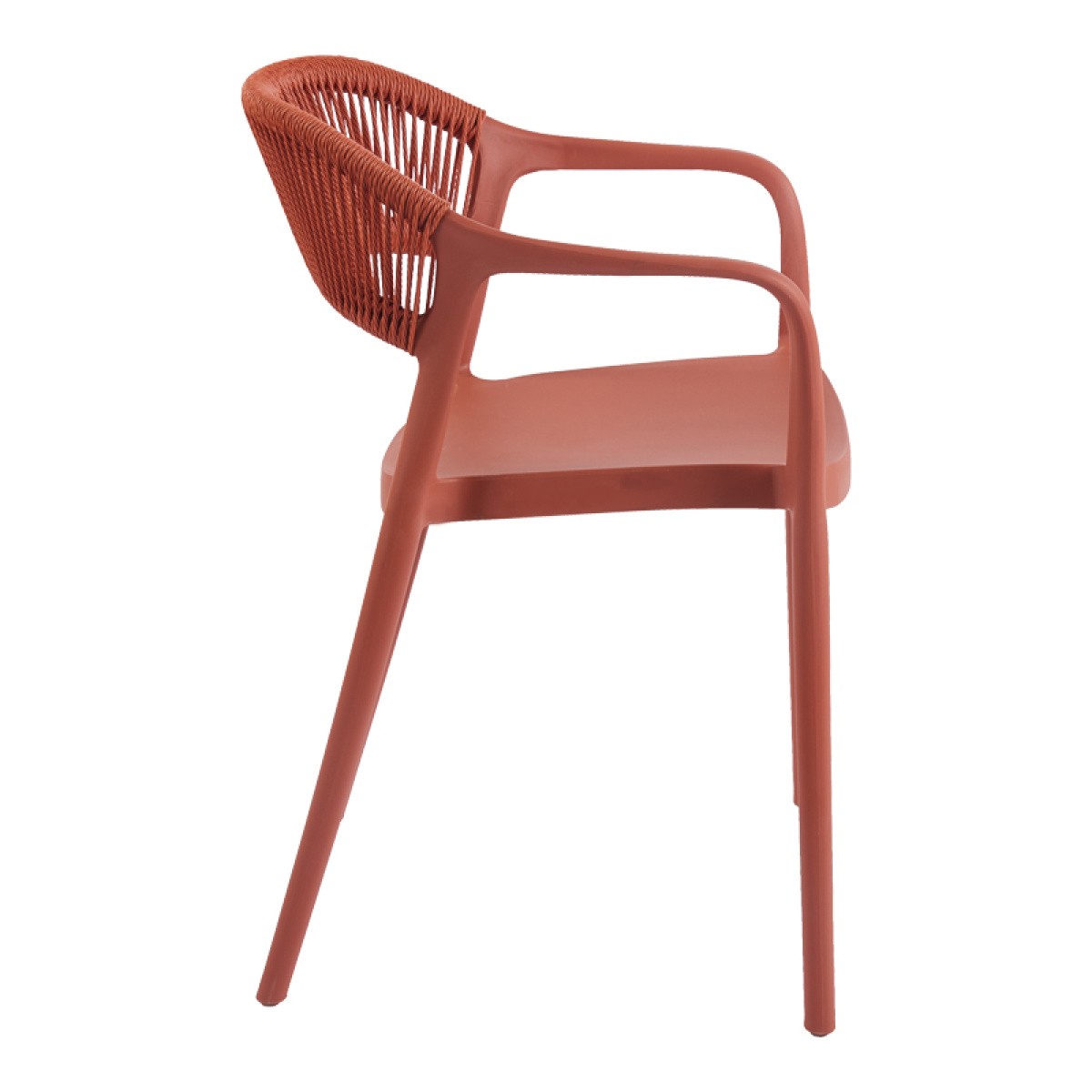 Πολυθρόνα Ankara στοιβαζόμενη pp-pe rattan σε terracotta απόχρωση 54x55.5x77εκ - Image 3