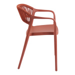 Πολυθρόνα Ankara στοιβαζόμενη pp-pe rattan σε terracotta απόχρωση 54x55.5x77εκ - Image 3