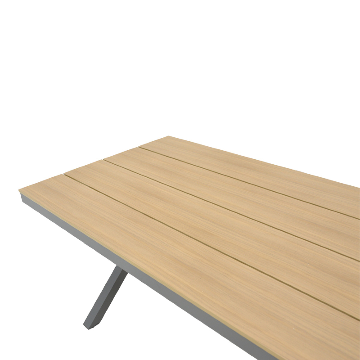 Τραπέζι Thorio plywood σε φυσική απόχρωση και πόδι αλουμινίου ανθρακί 160x90x75εκ - Image 3