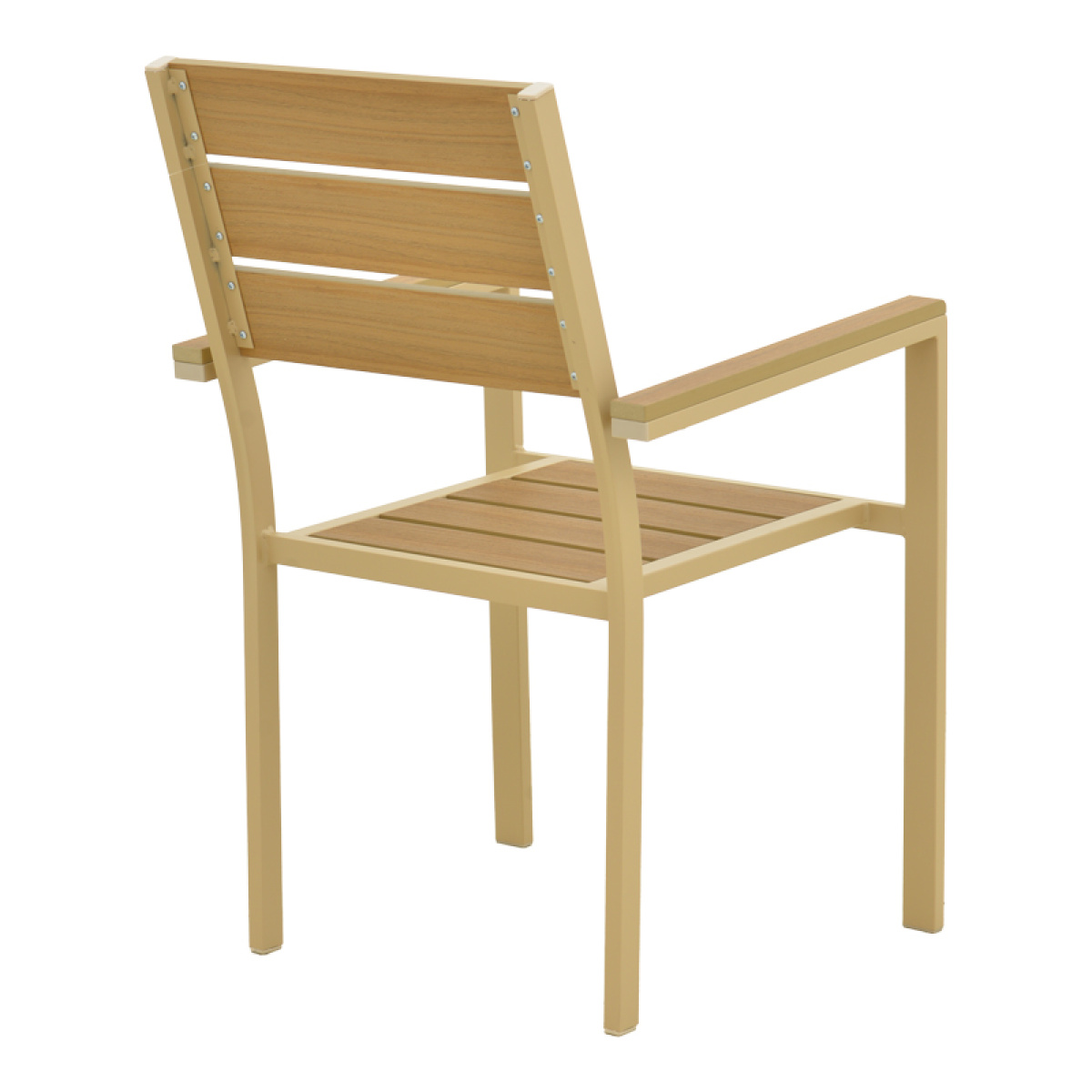 Πολυθρόνα Breze στοιβαζόμενη plywood σε φυσική-αλουμίνιο σε cappuccino απόχρωση 57.5x60x88εκ - Image 2