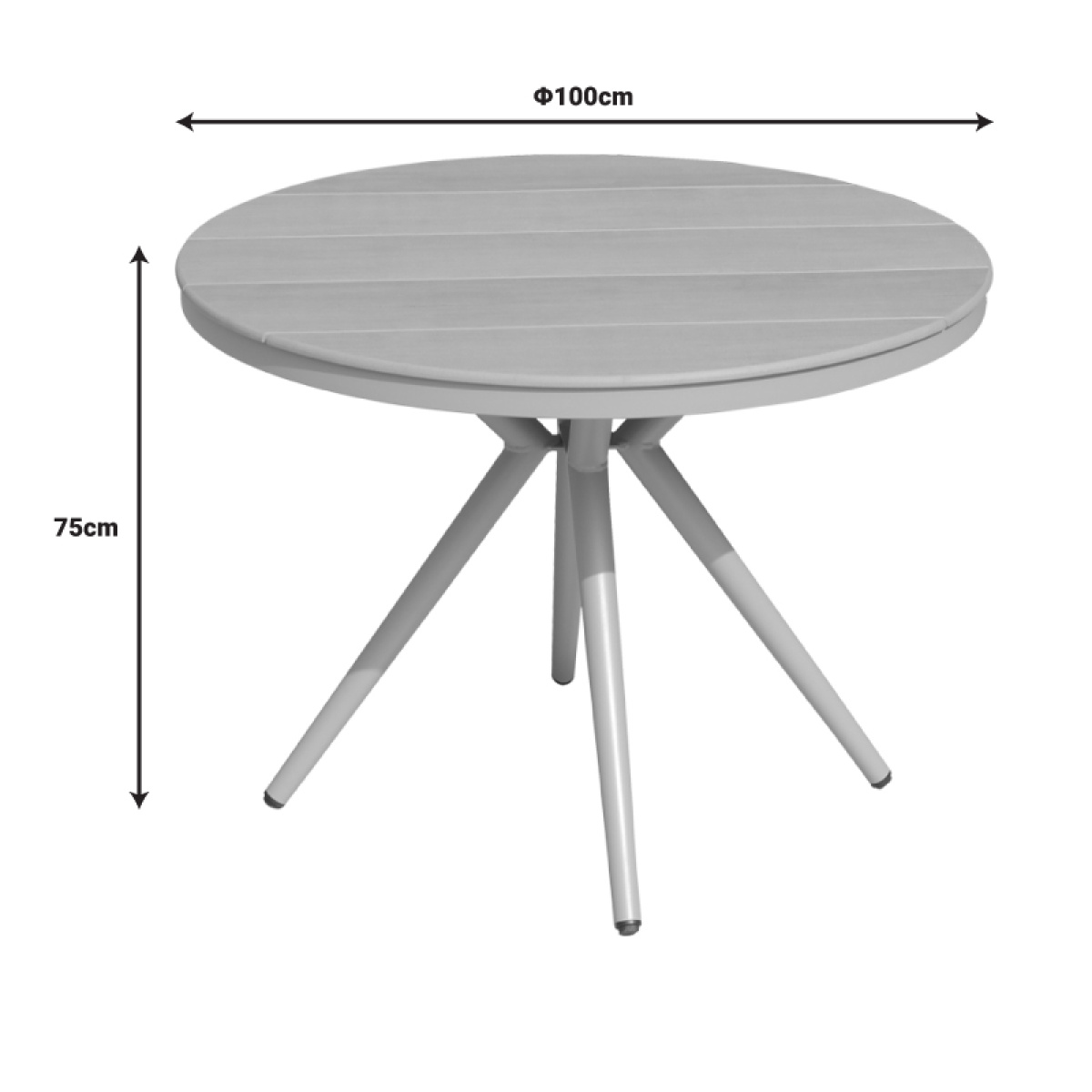 Τραπέζι Hilly plywood και αλουμίνιο σε σαμπανιζέ απόχρωση Φ100x75εκ - Image 3
